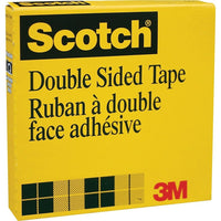 Scotch - Ruban transparent double face, 19mm x 33m (665-18)-Ruban transparent revêtu d'adhésif permanent sur les deux côtés inoffensif pour les photos