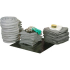 Zenith – Trousses de déversement universel, 97 gallons, sans contenant-Contenu : 100 feuilles absorbantes (15 x 17 po), 10 remblais tubulaires (3 x 120 po), 8 tampons absorbants (8 x 18 po), 1 tapis de canalisation (36 x 36 po), 1 ruban d’avertissement (3 po x 500 pi), 2 paires de gants en nitrile, 2X-grand (11), 2 paires de lunettes de sécurité (taille unique), 2 combinaisons microporeuses (grand), 10 sacs à déchets (26 x 36 po)