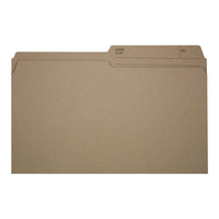 Hilroy - Chemises à onglet Enviro-Plus recyclées - format légal - 9 po x 14 7/8 po - sable - paquet de 100-Chemises à onglet de format lettre