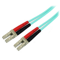StarTech  Câble de raccordement à fibre optique 50/125 duplex multimode LSZH 10 Gb, LC à LC, turquoise, 5 m-Convient aux installations aux codes de construction restrictifs, cote LSZH