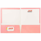 JAM PaperMD – Chemises de présentation lustrées avec 2 pochettes, rose bébé, 50/paquet (31225348C)-50/paquet