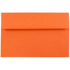JAM Paper Enveloppes de pap. rec. avec ferm. gommée Brite Hue, format invitation, 5 1/2 x 8 1/8 po, orange, 100/paquet-Orange