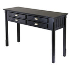 Winsome – Table console avec tiroirs, noir-Ce meuble offre une touche subtile pour rendre tout salon plus élégant ou décontracté. Ces tables sont uniques et décontractées tout en restant sophistiquées et très abordables pour des meubles en bois massif. S’assortit avec la table de bout (20124) et la table basse (20238) de la collection.
