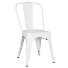 Nicer Furniture - chaise de salle à manger empilable de style Tolix - métal - blanc-Parfait pour être utilisé pour votre salle à manger, patio, salon et bureau
