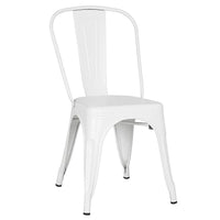 Nicer Furniture - chaise de salle à manger empilable de style Tolix - métal - blanc-Parfait pour être utilisé pour votre salle à manger, patio, salon et bureau