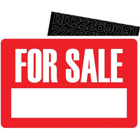 HeadLine - Affiche FOR SALE, 8 x 12 po-Extrêmement durable et visible, affiche en styrène blanc sur rouge, peut être utilisée à l’intérieur ou à l’extérieur