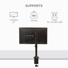 Bras pour un ecran Basic Tech (8057601)-Changez d'angle de vue sans effort avec une portee de 2,5 po à 27 po et reglage en hauteur de 3,5 po à 16,5 po.
