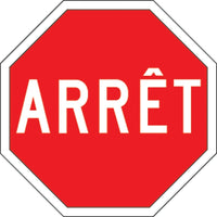 SCN Industrial - Panneau De Signalisation « Arrêt », 24po x 24po, Aluminium, Français-Type d'affichage Boulonné