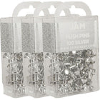 JAM Paper – Punaises, argent brillant, 3 paquets de 100, total de 300 (222419054g)-Argent brillant