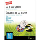 Staples - Étiquettes pour CD/DVD, paquet de 80-Créez des étiquettes personnalisées pour vos CD et DVD