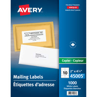 AveryMD – Étiquettes d’adresse blanches rectangulaires, 4 1/4 x 2 po, 1000/paquet-Gagner du temps en adressant le courrier répétitif