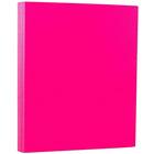 JAM Paper Papier cartonné Neon Cromatica, fini vélin, 8-1/2 x 11 po, rose fluorescent, 250 feuilles/rame-Taille : 8 1/2 x 11 po