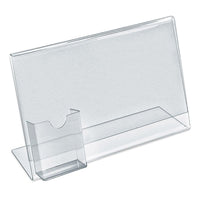 Azar Displays – Porte-affiche avec porte-brochure fixe, 10/paquet (252043)-Acrylique transparent