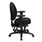 Fauteuil mi-dos multifonction Work Smart avec siège coulissant, noir-Dossier à hauteur réglable