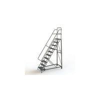 Tri-Arc Manufacturing – Escabeau roulant très robuste, hauteur : 100 po, marche perforée, profondeur : 77 po (KDHD110246)-Nombre de marches : 10