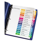 Avery - 11197 Intercalaires Ready Index avec table des matières - onglets couleurs variées - 1-15,Paquet de 6-Onglets étendues renforcés avec du papier plus épais pour empêché le déchirement 