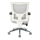 Fauteuil de direction Pro-Line II à dossier élevé et ajustable, au siège rembourré, mailles blanches -Commande d'inclinaison synchrone deluxe 2:1 avec assise coulissante