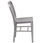 Chaise pour l’intérieur et l’extérieur, métal, argenté (CH-61200-18-SIL-GG)-Dossier à traverses verticales