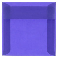 JAM Paper Enveloppes carrées translucides, 6 x 6 po, bleu primaire, 250/paquet-Enveloppes en papier translucide bleu primaire