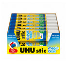 UHU - Bâtons de colle  - bleue au collage - transparente au séchage - 21 g - Paquet de 12-Formule sécuritaire, sans acide et non toxique, composée à 98 % d’ingrédients naturels