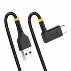 StarTech - Câble de charge USB-A vers USB-C coudé 60 W de 3 pi - Noir-Puissance de 60 W