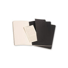 Moleskine - Cahier journal page blanche couverture souple - noir - 5 po x 8-1/4 po - Paquet de 3-Couverture souple