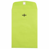 JAM Paper - Enveloppes Colourées pour catalogue à extrémité ouverte - 6 x 9 - avec fermeture à fermoir - vert lime ultra - paquet de 50-Enveloppe à fermoir vert lime ultra
