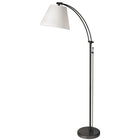 Dainolite - Lampe sur pied réglable à incandescence moderne Felix, 1 lumière, noir mat avec abat-jour blanc-Noir