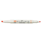 Zebra – Surligneur double pointe style stylo Mildliner, abricot doux-Encre souple résistante à l’eau, translucide et excellente pour superposition de couches
