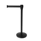 Futech Crowd Control Stanchion avec ceinture noire-Taille du chandelier: Base de 13 "de diamètre - Hauteur totale: 36,5" H