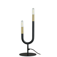 Dainolite - Lampe de table à incandescence moderne Wand, 2 lumières, noir mat et laiton vieilli-Ajoute une touche unique à n'importe quel espace