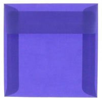 JAM Paper Enveloppes translucides, 6,5 x 6,5 po, bleu primaire, 250/paquet-Enveloppes en papier translucide bleu primaire