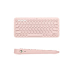 Logitech Clavier Bluetooth Multidispositif Sans - Fil K380 - Rose-Couplez jusqu'à trois dispositifs, même avec des systèmes d'exploitation différents, et basculez de l'un à l'autre en un seul geste. Vous pouvez donc taper, changer de dispositif et continuer à taper.