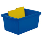 Storex bac de rangement scolaire 5.5 Gallon (21L) - couleurs variées - paquet de 6-capacité de 5,5 litres, 14 pouces intérieur profond contient du papier de format légal