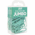 JAM PAPER - Trombone Geant Colore 2", Bleu sarcelle, 3 paquets de 75-Quantite : 75 par boîte; 3 Boîtes
