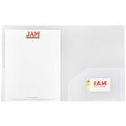 JAM Paper Chemise de présentation 2 pochettes, plastique robuste, 9 x 12 po, clair, 12/paq.-2 pochettes