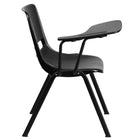 Flash Furniture - Chaise coquille ergonomique noire avec accoudoir-tablette rabattable pour droitiers-Capacité de poids de 880 lb