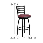 Flash Furniture - Tabouret de bar xU6F8BLDSWVBGV, bourgogne-Appui - pieds