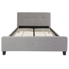 Flash Furniture - Grand lit plateforme tapissier capitonné Tribeca - tissu gris clair-Lit plateforme