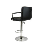Nicer Furniture - tabouret de bar hydraulique pivotant Hexagrid avec bras - noir - 2 pièces-Levage pneumatique a Réglez la hauteur du siège de 24" à 32".