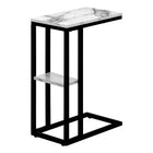Monarch Specialties - 3675 Table D'Appoint - 25 po H/Marbre Blanc/Metal Noir-8