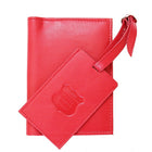 Designer Ashlin  Portefeuille passeport Amsterdam Rfid Blocking  Cuir de vachette grainé  Rouge-1 poche de barre oblique pour stocker votre passeport.