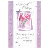 Rosedale – Cartes de souhaits et enveloppes « A Get Well Message» 5 1/2 x 8 (po) 12/paquet (17232)-Imprimé sur du papier cartonné non couché de haute qualité