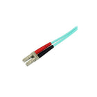 StarTech  Câble de raccordement à fibre optique turquoise duplex LSZH 50/125 multimode LC vers SC, 10 m, 10 Go-Un câble durable