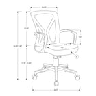 Monarch Specialties - 7339 Chaise De Bureau - Noir/Base Noir-Dimensions du produit: 23 pouces L x 24,5 pouces D x 35,25 pouces H