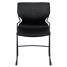 Chaise empilable noire à dossier complet de la série HERCULES, capacité de 661 lb avec cadre enduit de poudre noire-Ensemble de 5 chaises empilables polyvalentes