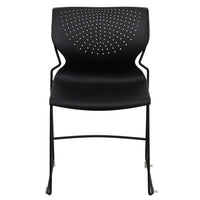 Chaise empilable noire à dossier complet de la série HERCULES, capacité de 661 lb avec cadre enduit de poudre noire-Ensemble de 5 chaises empilables polyvalentes