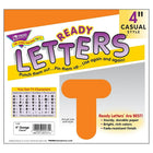 Trend Enterprises - Lettres majuscules Casual Ready, 4 po, orange, paquet de 426-Microperforées pour un ramassage facile et des bords propres