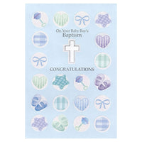 Rosedale – Cartes de souhaits et enveloppes « Boy Baby Baptism » 5 1/2 x 8 po, 12/paquet (15300)-Imprimées sur papier cartonné non couché de haute qualité