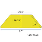 Flash Furniture – Table d’activités trapézoïdale de 30 x 60 po, surface thermofusionnée, pattes standards réglables, jaune-Dimensions : 21 1/8 à 30 1/8 haut. x 26 1/4 larg. x 57 1/2 prof. (po)